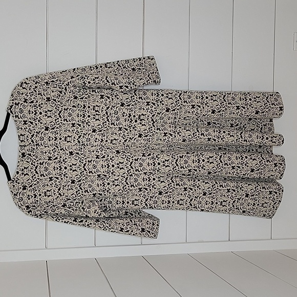 CATO XL cream black with gold threading midi dress - Picture 2 of 6